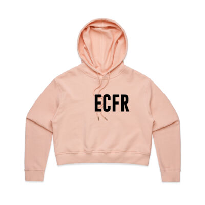 ECFR (Black Logo) Supporter Womens Crop Hoodie  Thumbnail